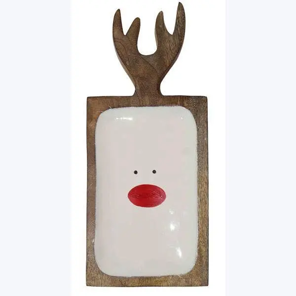 Mango Wood Antler Tray With Enamel