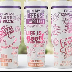 40oz Sublimation Homemade Cups with Funny Sayings and Fun Facts Design