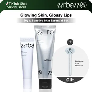 [Urbanand Official Shop] Hydration Duo: Pure Perfection Cream & Mwah Lip Treatment CARACOCO, Deep Moisture for Soft Skin & Glossy Lips,  Perfection Tube Squeezer to Minimize Cream Waste | Dry & Sensitive Skin Essential Set | Panthenol, Ceramide, Peptide