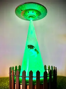 UFO Alien Cow Abduction Lamp Night Light - Detachable UFO with lights and sound - RGB Light - Choose the colour!