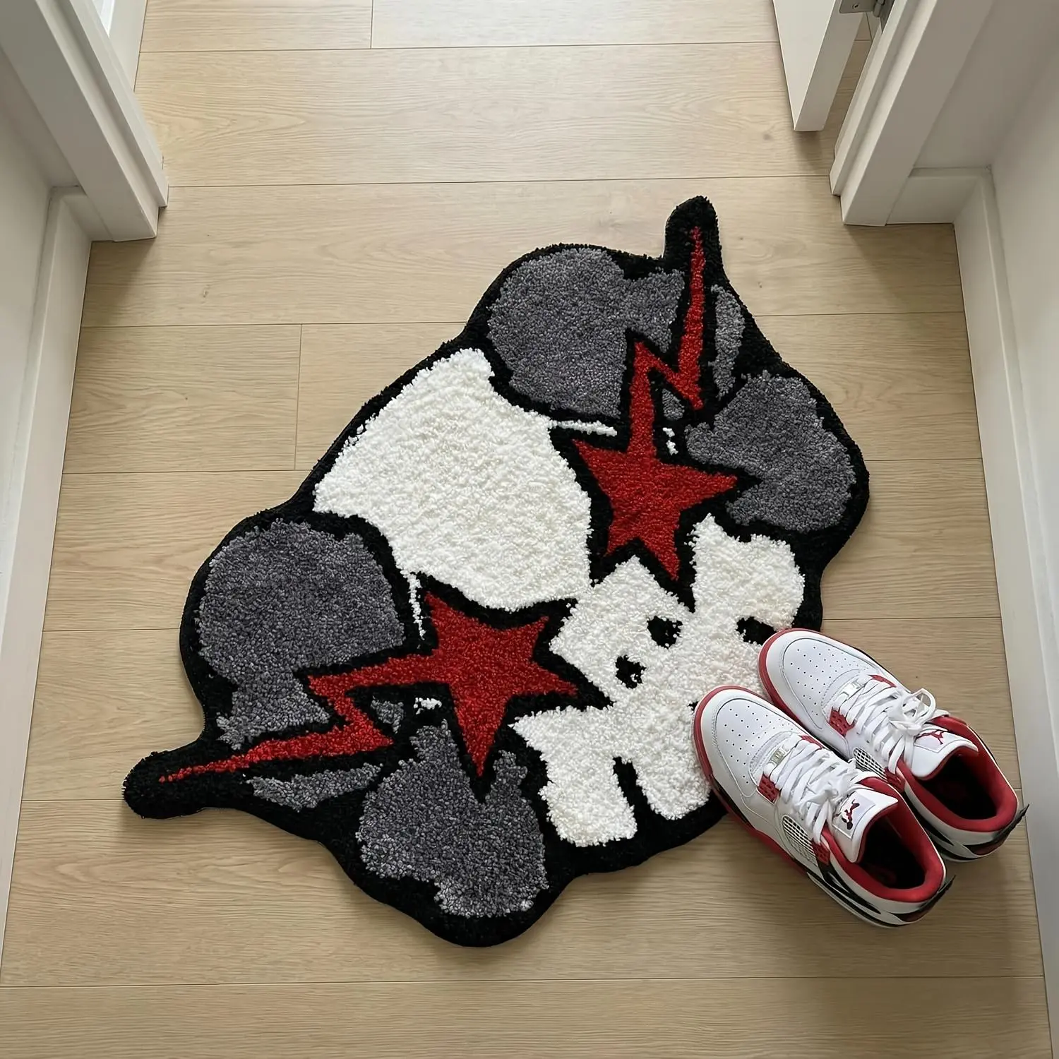 800g/m² Faux Imitation Cashmere + 1pc Leaf Pattern Non-Slip Backing, Dark Trendy Faux Imitation Cashmere Rug 1'4" X 2'0", Thickened All-Season Plush Mat, Hallway Runner Rug, Durable Patio Home Decor, Small Size Playroom Carpet, Holiday Gift