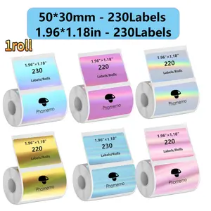 1 roll of 50x30mm laser label paper color label roll, suitable for phomemo M110/M200/M120/M220 E210 P50 P1