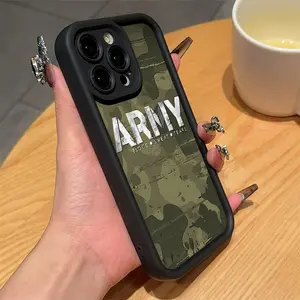 A Black Camouflage Military-Style TPU Shockproof Full-Cover Designed for Precise Protection, Compatible with for iphone Models 6/7/8/X/Xs/Xr/Xs Max/11/12/13/14/15/16/17 Pro Max, Making It a Suitable Birthday And Christmas Gift for Couples