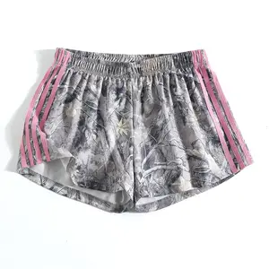 Women's Summer Casual Striped Elastic Waist Loose Fit Shorts, Side Stripe Design, Comfortable Sporty Wear for All Seasons Shorts, Striped Print Shorts