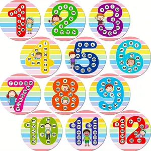 12 pieces, 8x8inch mathematics multiple posters Back to school season 1 to 12 number multiplication chart suitable for school classrooms, libraries, offices, or maths classroom decoration or home study supplies