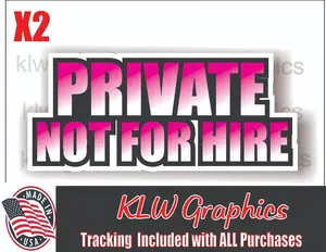 Private Not For Hire Hot Pink Black White Full Color Decal Sticker Car Turbo Diesel Truck Trailer Semi Haul DOT
