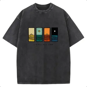 Oversize Wash Vintage One Day At A Time Graphic T-Shirt, Minimal Retro Daily Casual Tee, Heavyweight Cotton Streetwear Unisex Crewneck Tshirt Puerto Rico Football Fan