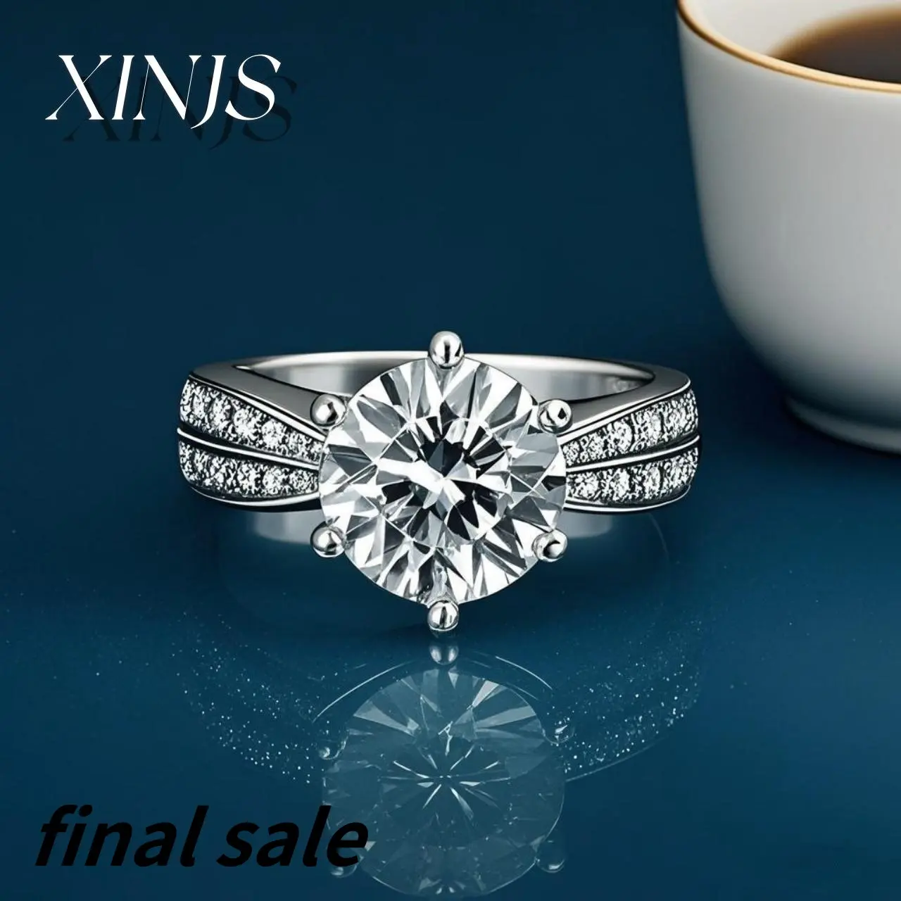 Star Queen 2-Carat Cubic Zirconia Double Row Open Ring - Nickel-Free, Elegant Everyday, Geometric Adjustable Women's Costume Jewelry with Auspicious Exquisite Packaging for Wedding Anniversary Gifts, Elegant Everyday Ring, 20G