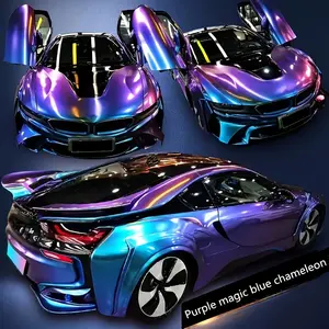 50cm X 300cm High-Gloss Diamond Chameleon Vinyl Car Sticker, Premium Pet Material, Bubble-Free Installation, Ideal for Cars and Motorcycles