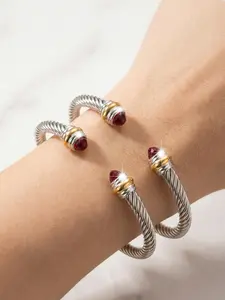 Adjustable Diamond-encrusted Wire Rope Bracelet, a Versatile Punk, Fashionable, Simple, and Luxury Jewelry, Adjustable Minimalist Bangle, Cuff Bangle #Jewelry/Stainless Steel/Fade-resistant/Hypoallergenic/Couples/Holidays/Parties/Ideal Gift