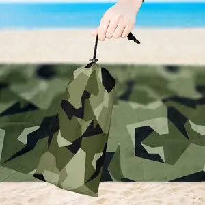 GEOMETRIC Waterproof Camouflage Beach Blanket, 59" x 79", Hunting Camo, Lightweight & Portable Outdoor Mat, Ideal for Camping, Hiking & Picnic