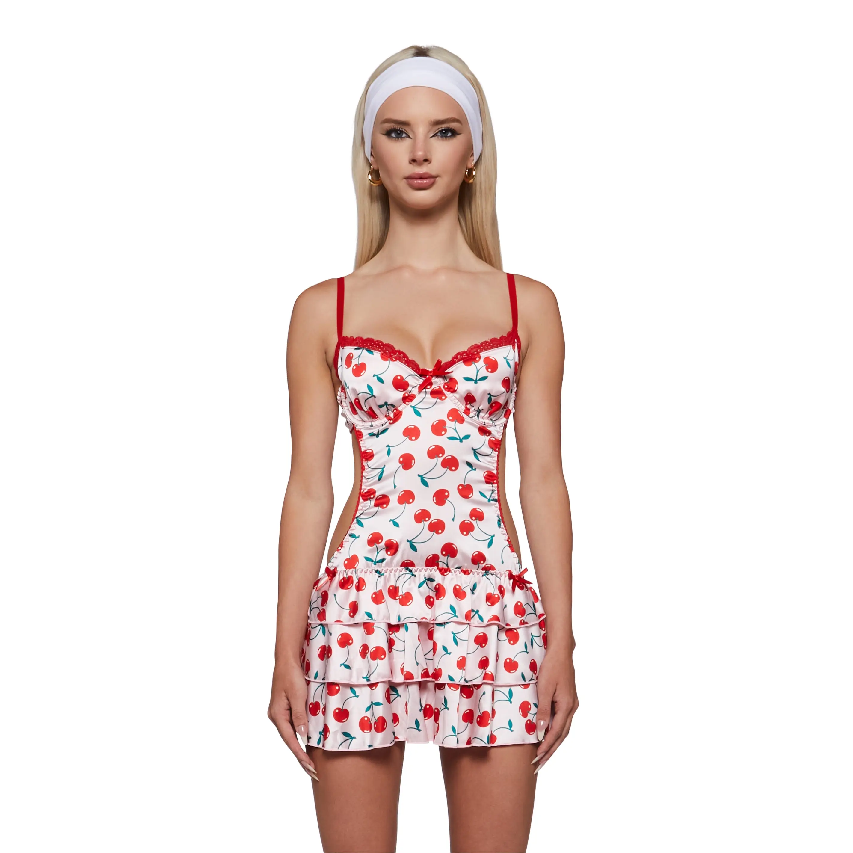 Like Cherry Pie Lingerie Mini Dress