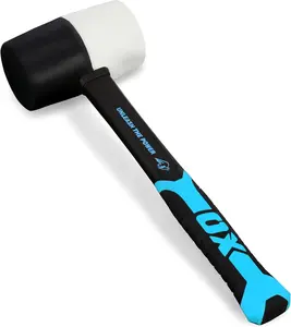 OX TOOLS 24-Ounce Combination Rubber Mallet Non-Marking Hammer with Durable Fiberglass Handle for Woodworking Construction and DIY Projects