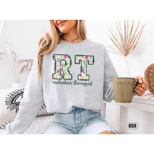 Floral radiation therapist T-Shirt, Radiation tech shirt, Gift for radiation therapist, Radiation therapist sweatshirt, RT new Grad Crewneck Unisex Womenswear Hoodie Oversized Tops