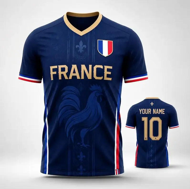 France Soccer WC 2026 "Custom Name" Vintage Jersey T-Shirt, France National Team Retro Soccer Fan Shirt, Personalized Name Number Football Tee, France Supporter Graphic Jersey, Unisex France Football Apparel, International Soccer Fan Tee