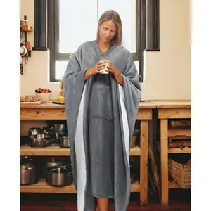 Wearable Blanket Poncho for Adult, Super Soft Comfort TV Throw Blanket Robe for Women and Men By Catalonia