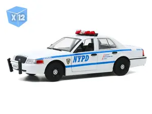 12 PACK 2011 Ford Crown Victoria Police Interceptor - New York City Police Department (Hot Pursuit) Diecast 1:24 Scale Model - Greenlight 85513