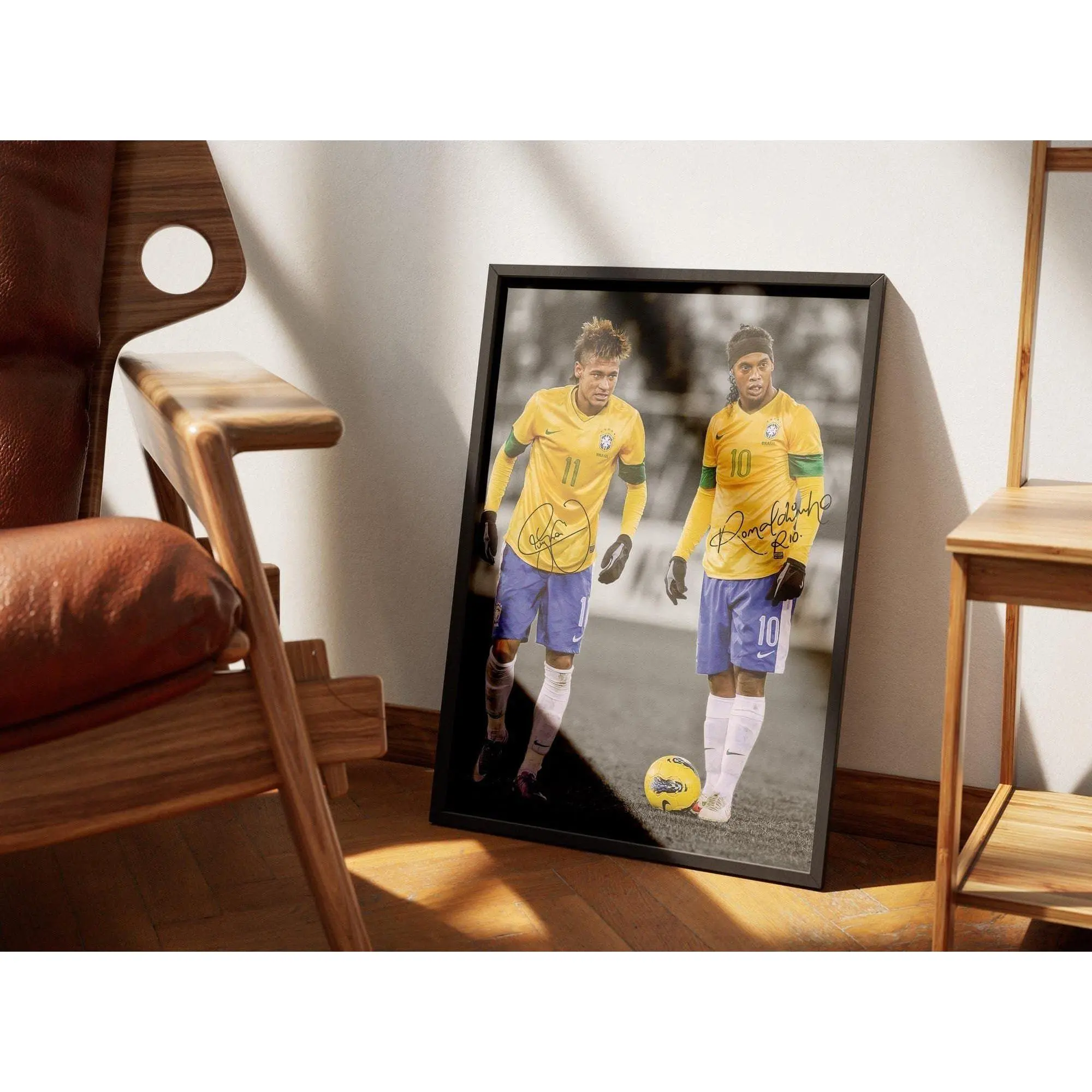 Ronaldinho Poster,Neymar Poster, Signed Football Poster, Gift For Fans ( Unframed - Print Only )
