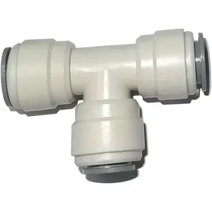 Acetal Copolymer 1/2" Tube OD (12.7mm) Tube Fitting, Union Tee Connector, Push to connect for RO water filter system  (pack of 5)