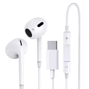 Type C & Lightning Wired Earbuds, In-Ear Universal Wired Headphones, Original Audio Earphones Compatible with iPhone 11–16 Pro Max