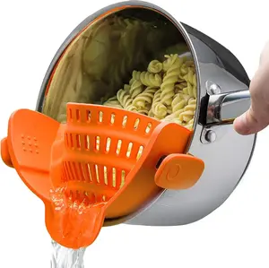 Adjustable Clip-On Pot Strainer | Silicone Pasta & Vegetable Drainer
