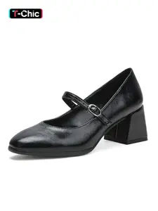 Vintage Mary Jane Women's Shoes, Japanese Jk Uniform Round Toe Buckle Flat Shoes, / Classic School Leather Shoes, Footwear