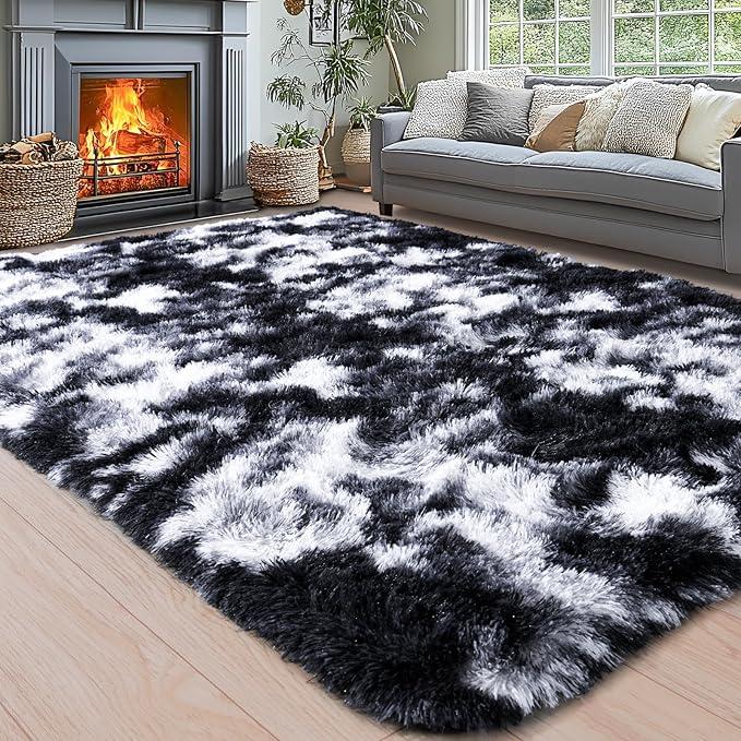 REZUTAN Soft Faux Fur Shag Rug Aesthetic Decor Carpet for Living Room Bedroom Home Decor High-Quality Faux Fur Material