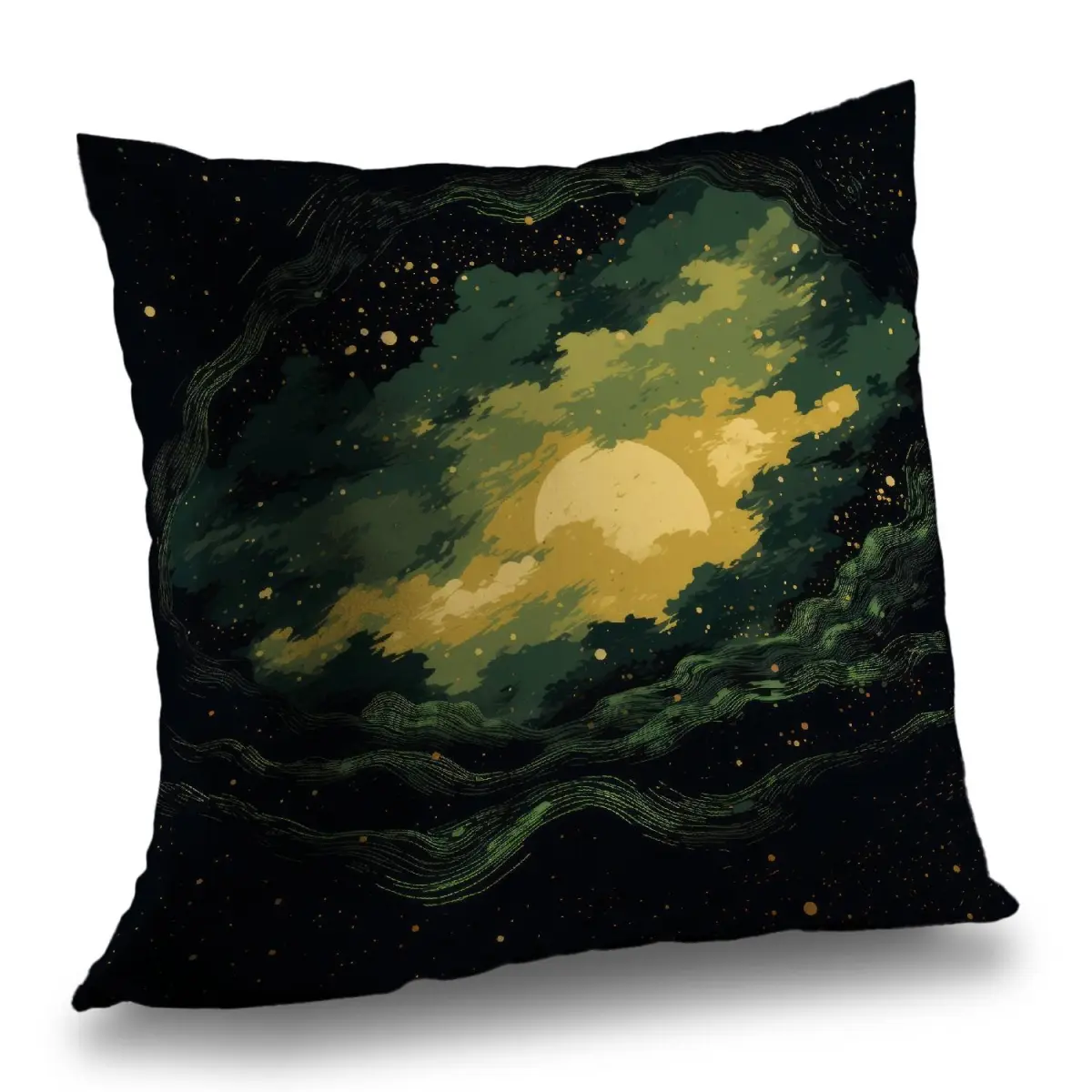 MWW C1PT1414GXC5VJ 14x14 in. Cloudy Star Yellow Polyester Twill Throw Pillow Insert - 14-inch Standard, Bright-Colored Standard Pillows for Home Decor, 14-Inch Standard Pillows