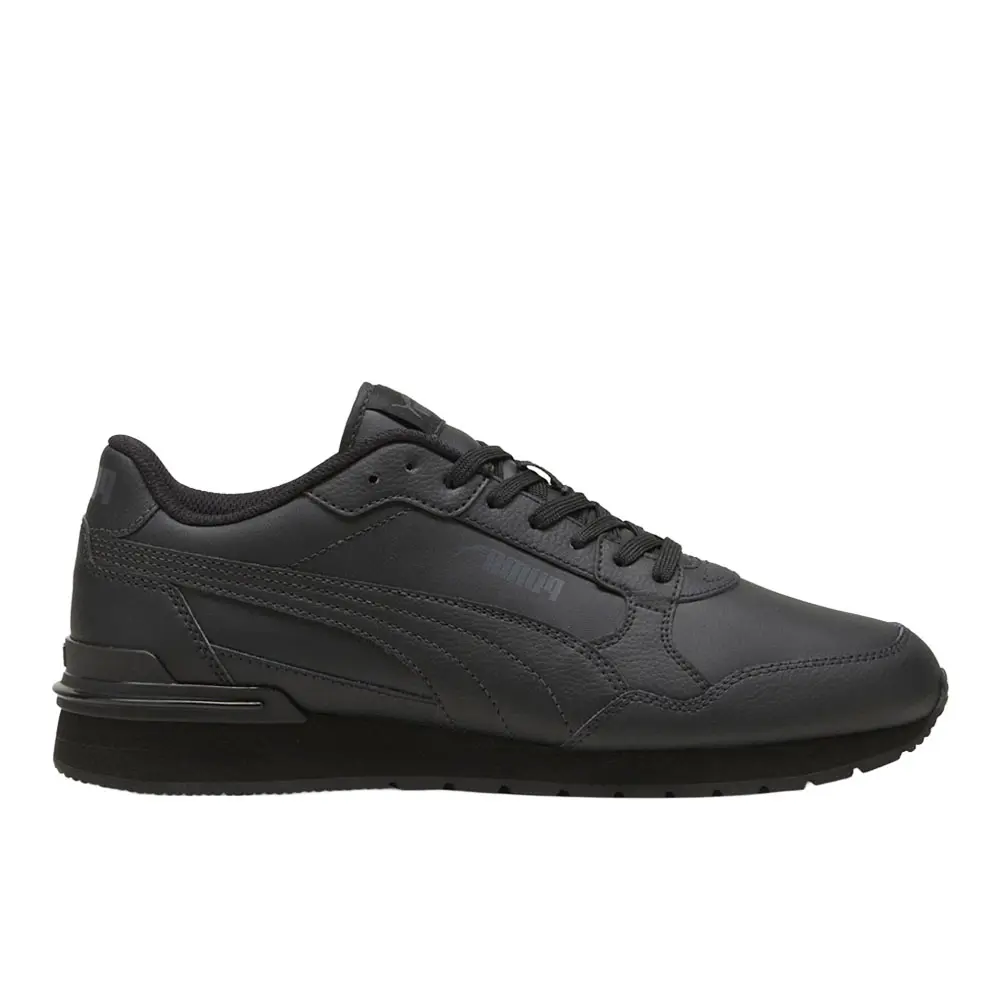 PUMA Mens St Runner V4 Leather Lace Up Sneakers Shoes Casual - Black