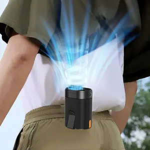 Portable rechargeable waist mounted fan -3000mAh battery, hands-free neck and waist clip design, 4-speed adjustable wind speed, suitable for cycling, camping, and outdoor activities - a must-have for long-lasting summer life