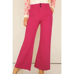 Head Over Heels Fuchsia Flare Pants- FINAL SALE