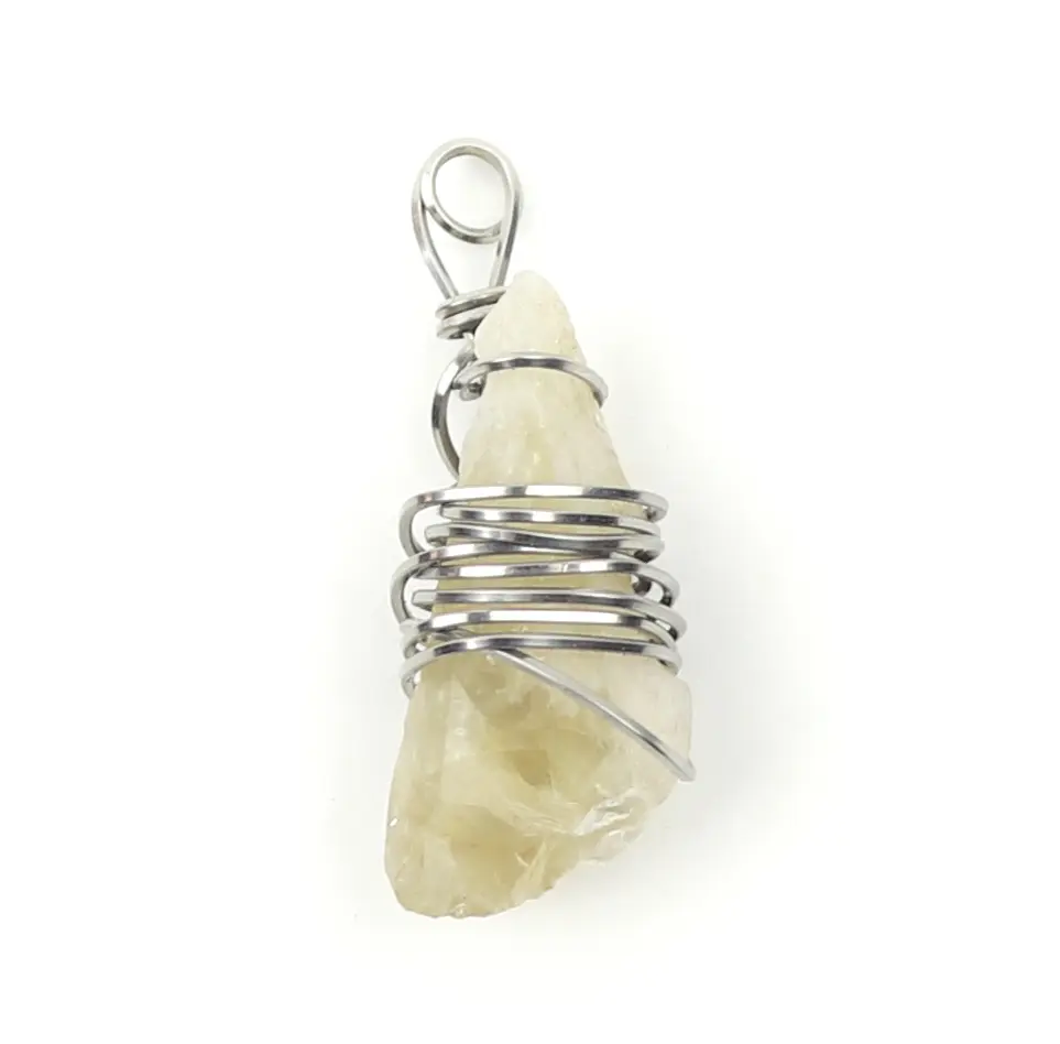 Couture Crystalz - Express It - Sterling Silver Wrapped Citrine Crystal Pendant Necklace