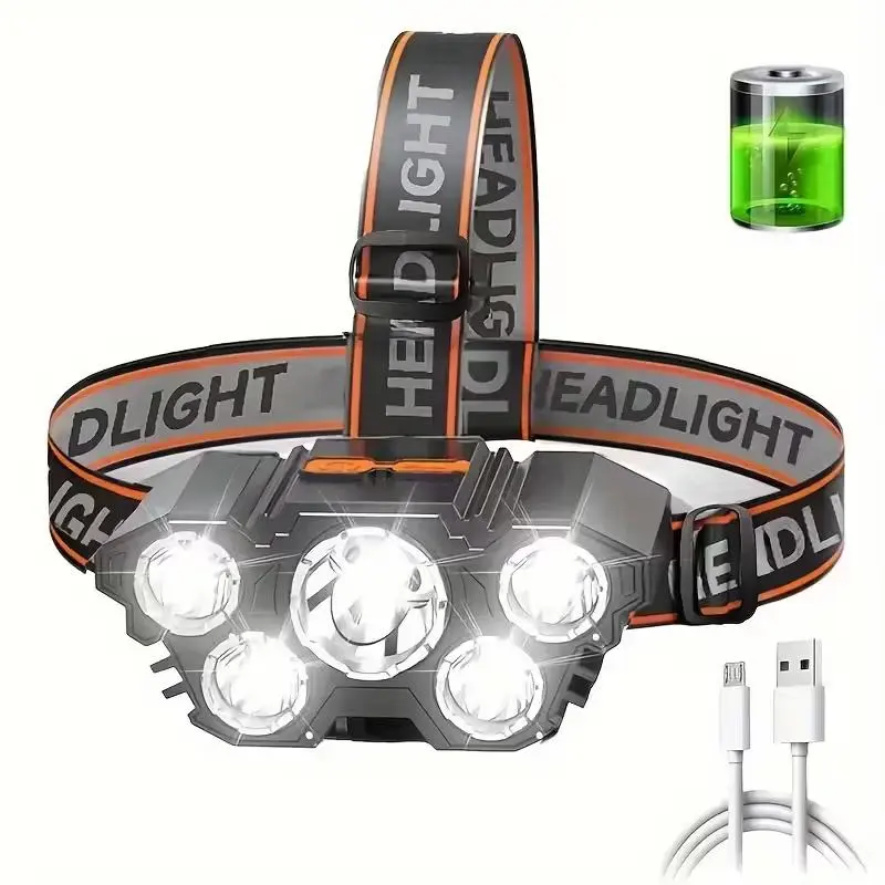 LED Headlamp Flashlight, USB Rechargeable Ultra-LightBright LED Headlight with 4 Modes for Camping & HikingGear Essentials, IPX4 Waterproof High Lumen BrightHeadlight Flashlights with Adjustable Headband, for OutdoorCamping Running Hiking Fishing