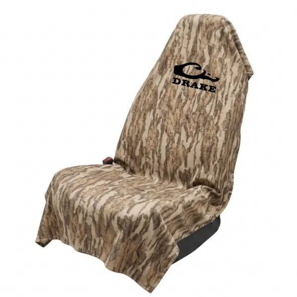 Drake Tri-Blend Campus Car Seat Cover Towel, Tree Bark Camo Car Seat Cover Towel, Woodland Camouflage Seat Protector, Hunting Car Seat Cover, Duck Hunting Truck Seat Towel, Universal Auto Seat Cover, Quick Dry Waterproof Seat Protector