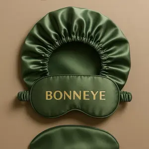 Bonneye Mulberry Satin Bonnet + Eye Mask Set - Patent-Pending 2-in-1 Sleep & Hair Care Combo