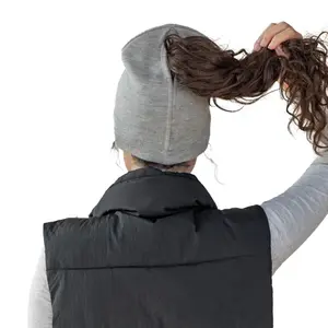 Ponytail Beanie Hat for Women Soft Stretch Knitted Messy Bun Hole Warm Winter High Ponytail Running Hat New Year Holiday Gift