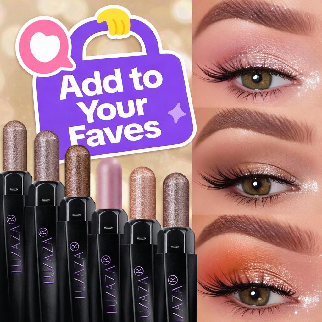 【HOT】LUXAZA 6PCS / 10PCS Eyeshadow Stick Neutral Shimmer Matte Brown Metallic Cream Smudge-proof & Waterproof Eye Brigh