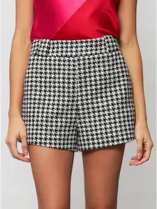 Valda Houndstooth Tweed Short