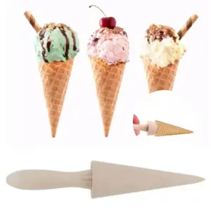 1pc Beechwood Egg Roll Sticks Tapered Wooden Sticks Baking Tools for Croissants Ice Cream Cones Pastry Making Supplies