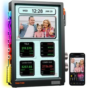 Divoom Times Frame-10.1" Digital Picture Frame Transparent IPS Desktop ornaments Smart Linux OS with RGB Light WiFi 64GB 400+Clock Faces Gift Mode Pixel Art Community Personalized Display