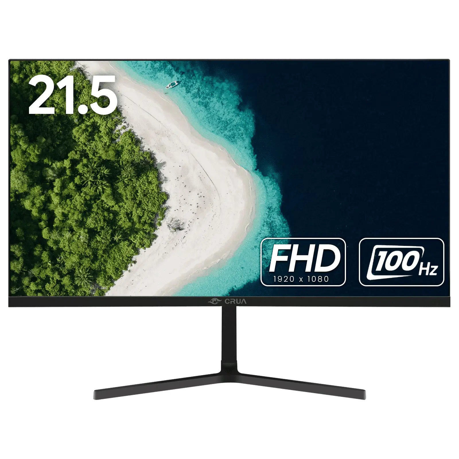 22 Inch 100Hz FHD 1080P Computer Monitor, VA Panel, 3-Side Frameless, 95%sRGB, Eye-Care Low Blue Light, VESA Mountable, HDMI & VGA Ports Black