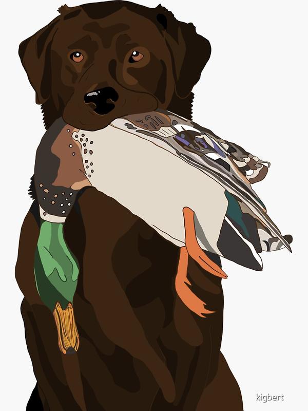 Chocolate Lab Bird Dog Sticker Hunting Retriever Outdoor Field Art