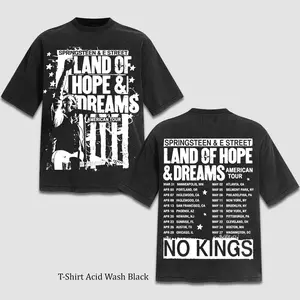 Bruce Springsteen Land Of Hope & Dreams Tour Tour 2026 Two Sided T-Shirt, E Street Band Concert Tee, Vintage Country Soul Music Graphic, Oversized Heavyweight Tee for Men Women, Old School Rock Apparel, Nostalgic Concert Fan Gift