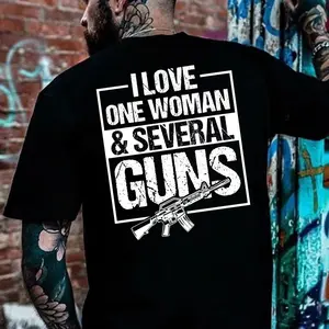 I Love One Woman and Several Guns Shirt – Pro 2A Patriotic Graphic T-Shirt for Men – Gun Lover Husband Hoodie – Second Amendment Support Sweatshirt