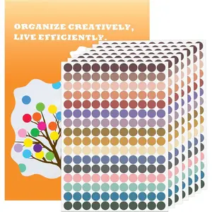 4400 count Dot Stickers,0.5 Inch Color Coding Labels,16 Morandi Colors,Round Stickers for Aesthetic Journaling,Office,Classroom,Student,Price Tagging,25 Sheets