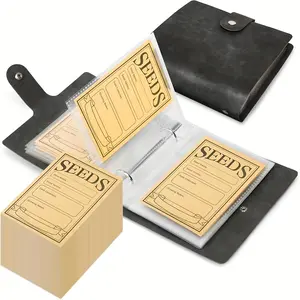 Garden Seeds Storage Organizers, Seed Organizer Binder with 50pcs Self-Sealing Seed Envelopes, Seed Packet & Saver Binder