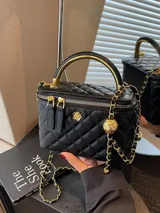 Women's PU Polyester Crossbody Shoulder Bag, Plain Retro Style, Adjustable Strap, Zip Closure, Suitable for Office, School, Work, Travel