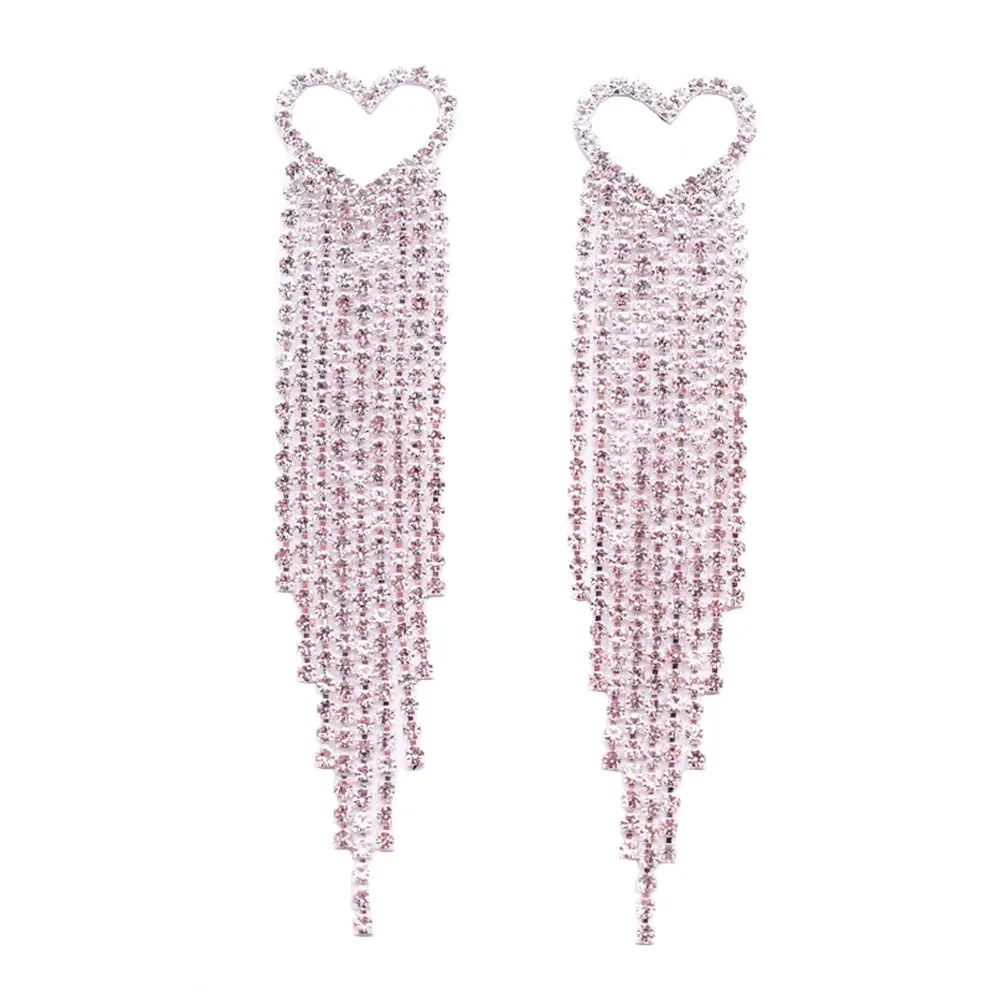 Fairyland Love Dancing Heart Pierced Earrings (Sterling Silvertone/Crystal Aurora Borealis)