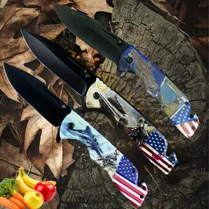 High-carbon steel knife With a 3D printed textured handle - Stainless steel folding EDC (Everyday Carry) tool. It can serve as both a kitchen knife and a meat cleaver, and it is ergonomic.