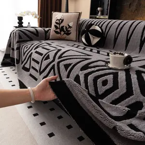1pc Sofa Cover Fleece-lined Sofa Cover, Sofa Slipcover, Soft and Comfortable Sofa Protector and Throw, Pet Friendly, Machine Washable, Suitable for Living Room, Bedroom, Hotel omitory, Home Decor Sofa Cover